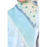 Petals and Polkas Printed Square in Teal Macaronmint