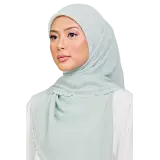 Sulam Teja Cotton Voile Square in Jade Green