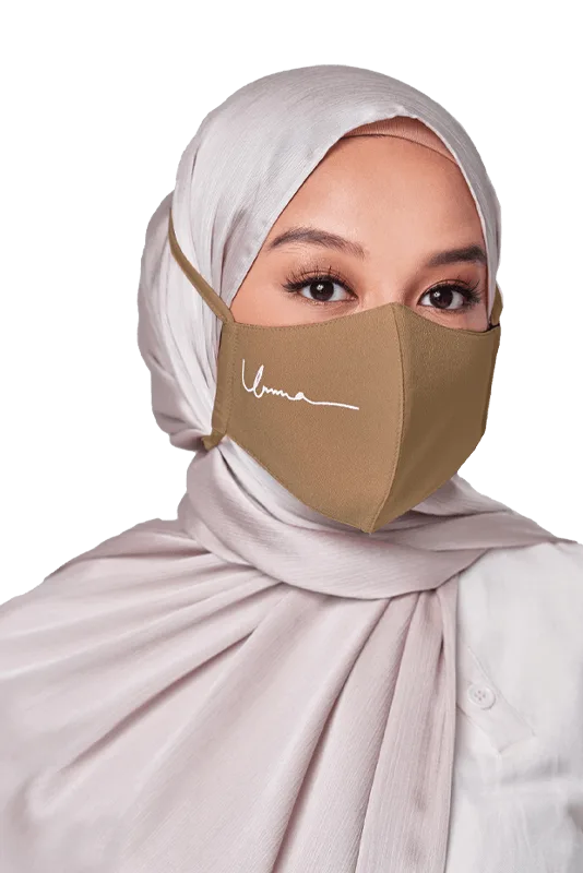 Crepe Face Mask with String Extension in Moss