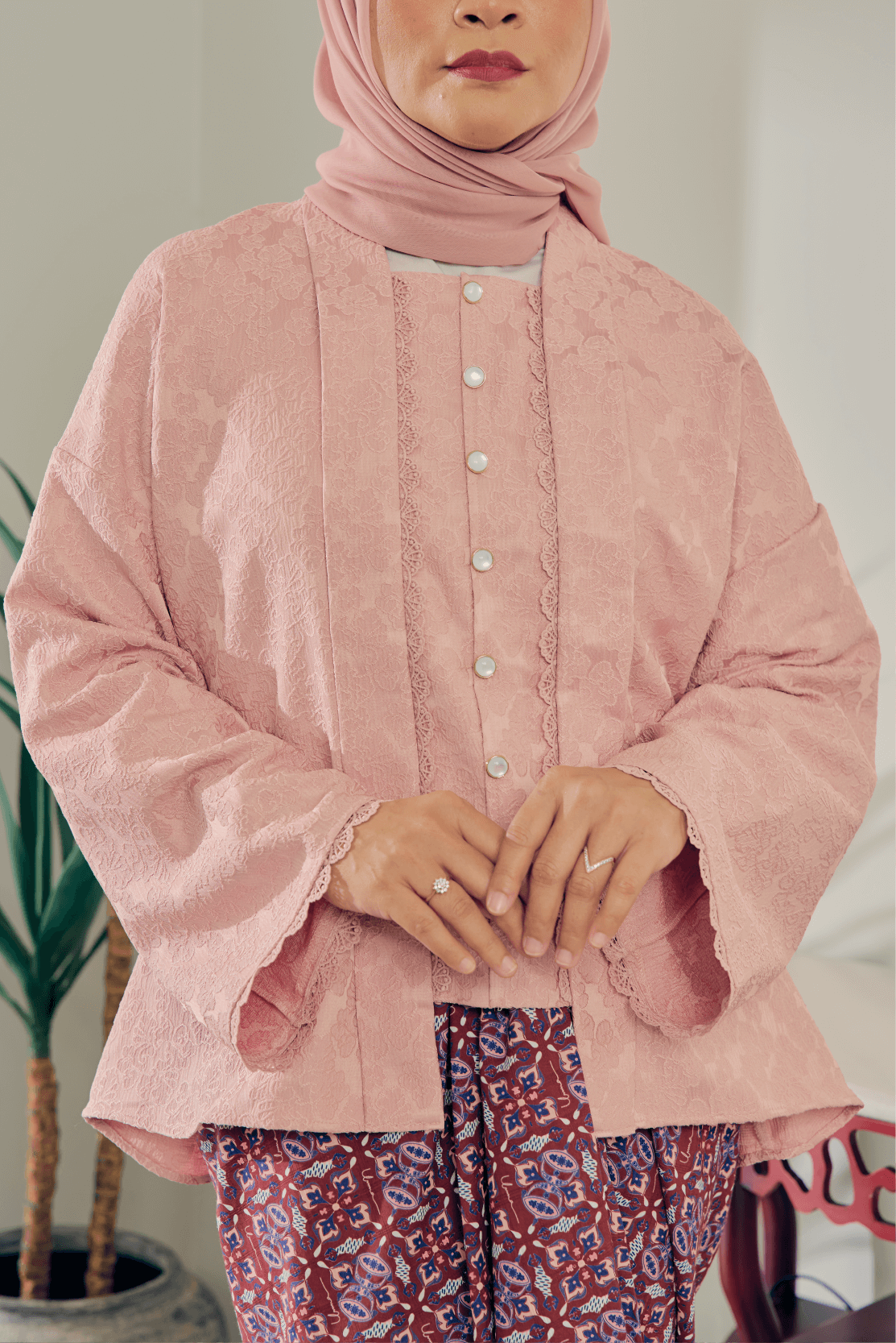 Kebaya Anom Top in Kericau Pink