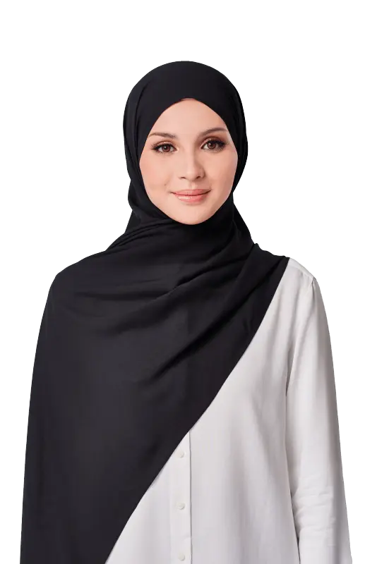 Almas Basic Scarf in Carbon Black