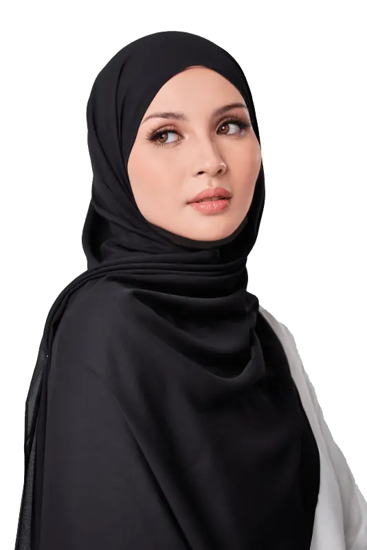 Almas Basic Scarf in Carbon Black