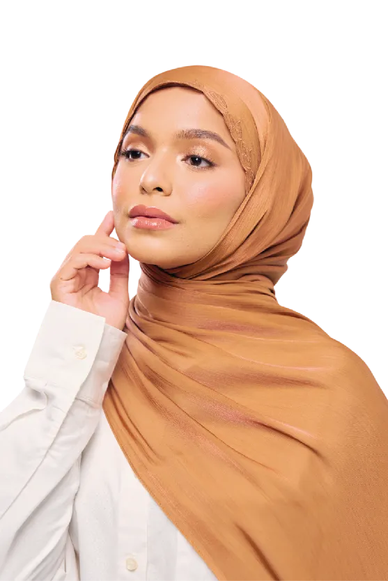 Sulam Wau Cendana Scarf in Cengkih Brown