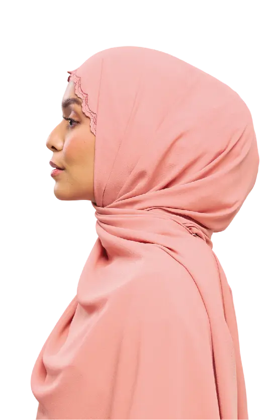 Sulam Kenanga Scarf in Bata Red