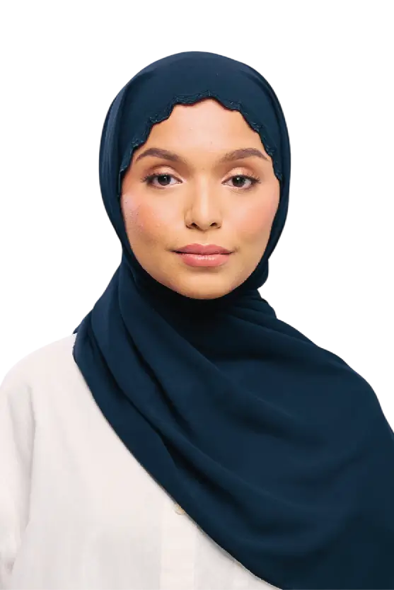 Sulam Kenanga Scarf in Dark Nilam