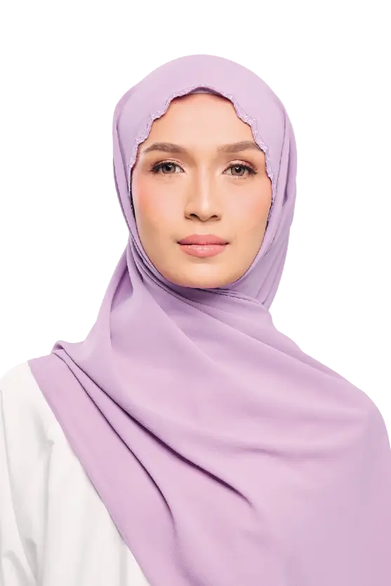 Sulam Kenanga Scarf in Lembayung Purple