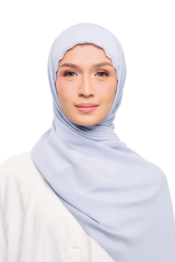 Sulam Kenanga Scarf in Muda Blue