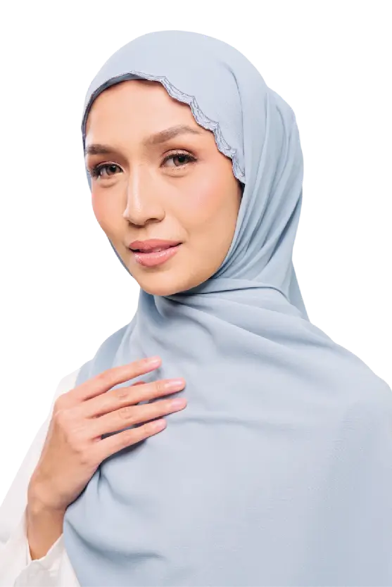 Sulam Kenanga Scarf in Teluk Blue