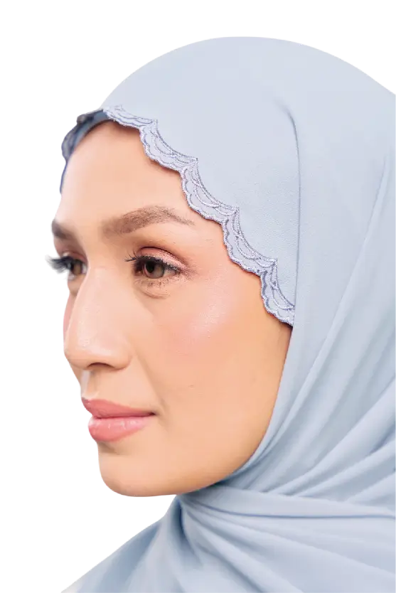 Sulam Kenanga Scarf in Teluk Blue