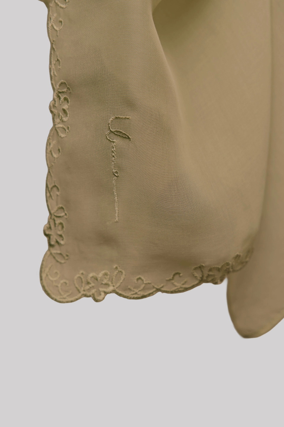 Sulam Kesuma Japanese Voile Square in Brown Nekbat