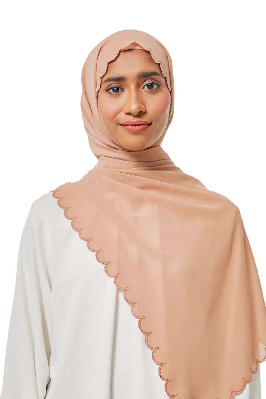 Sulam Delima Scarf in Camel Brown