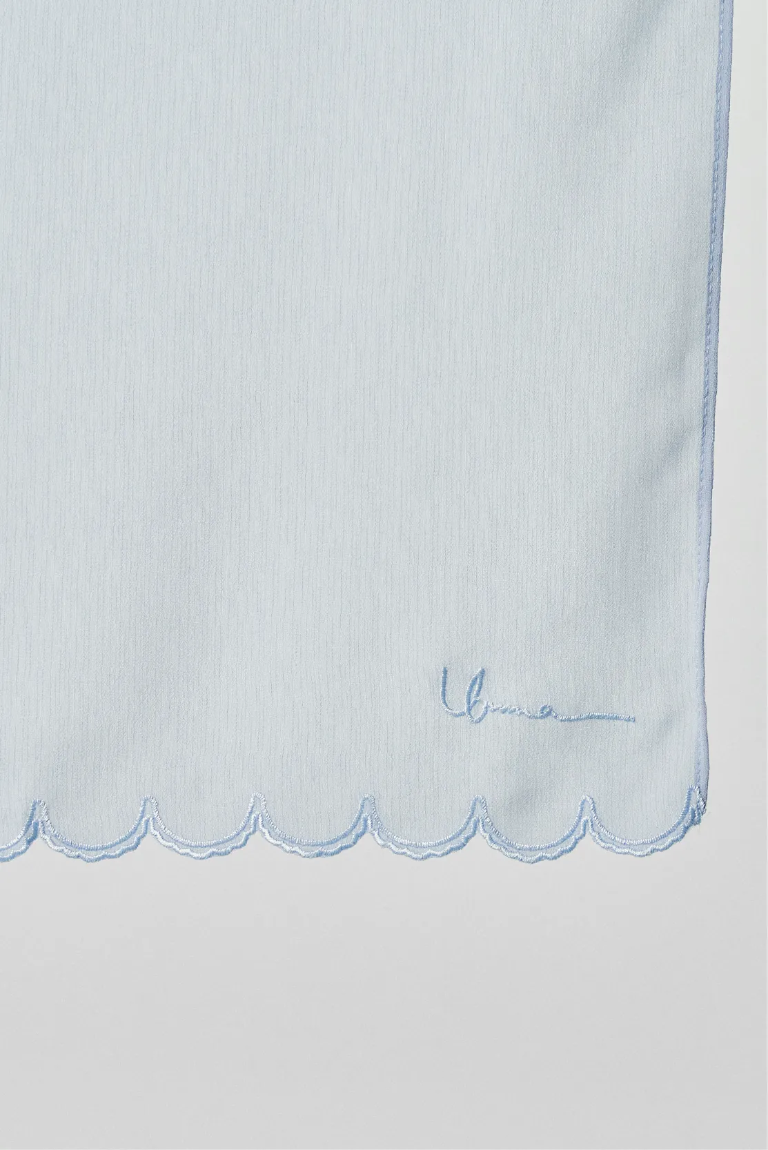 Sulam Delima Scarf in Chambray Blue