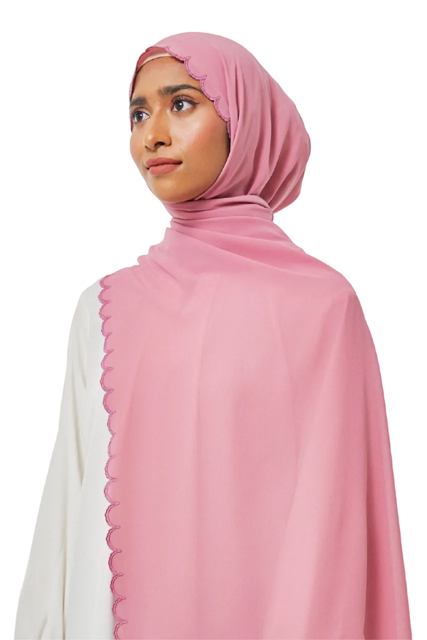 Sulam Delima Scarf in Hibiscus Mauve