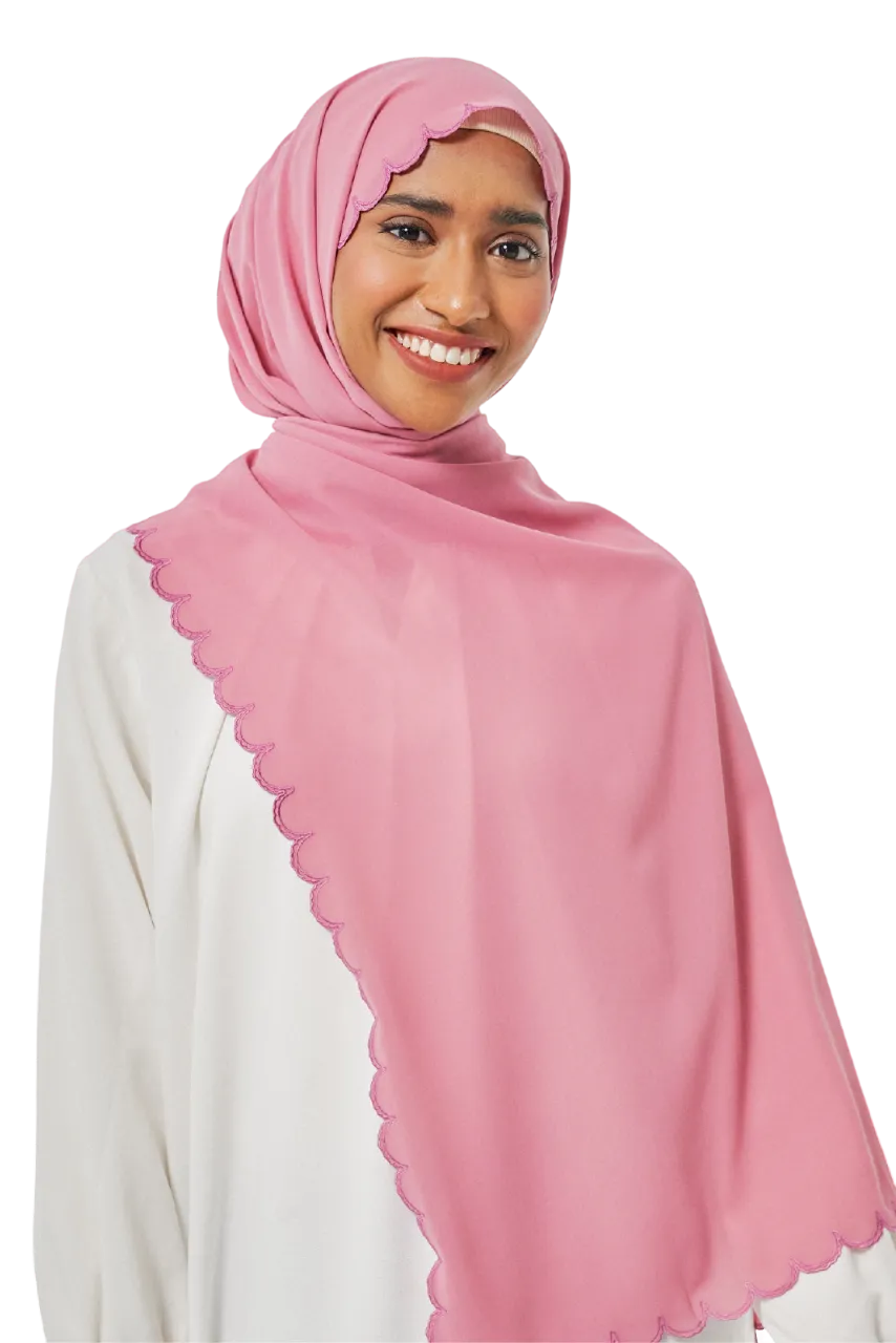 Sulam Delima Scarf in Hibiscus Mauve