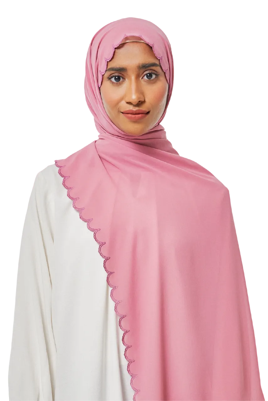Sulam Delima Scarf in Hibiscus Mauve