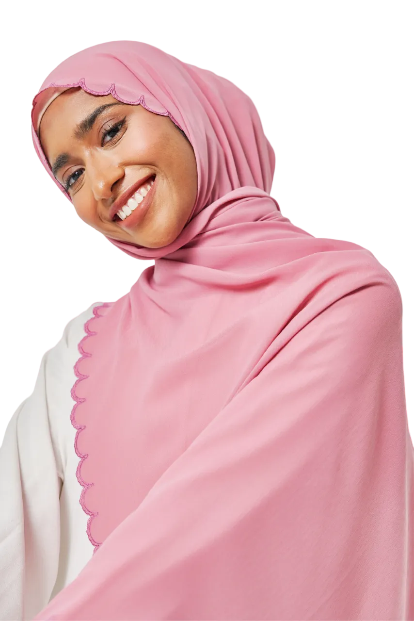 Sulam Delima Scarf in Hibiscus Mauve