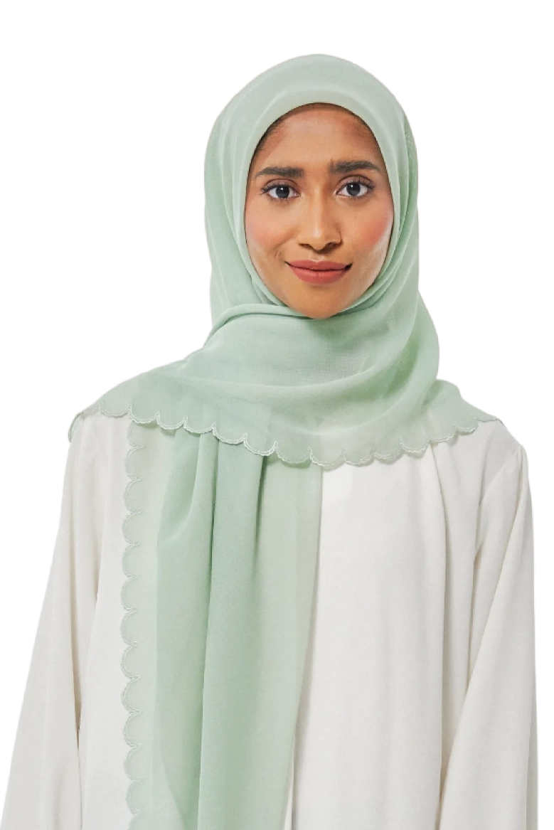 Sulam Cempaka Square in Seafoam Green