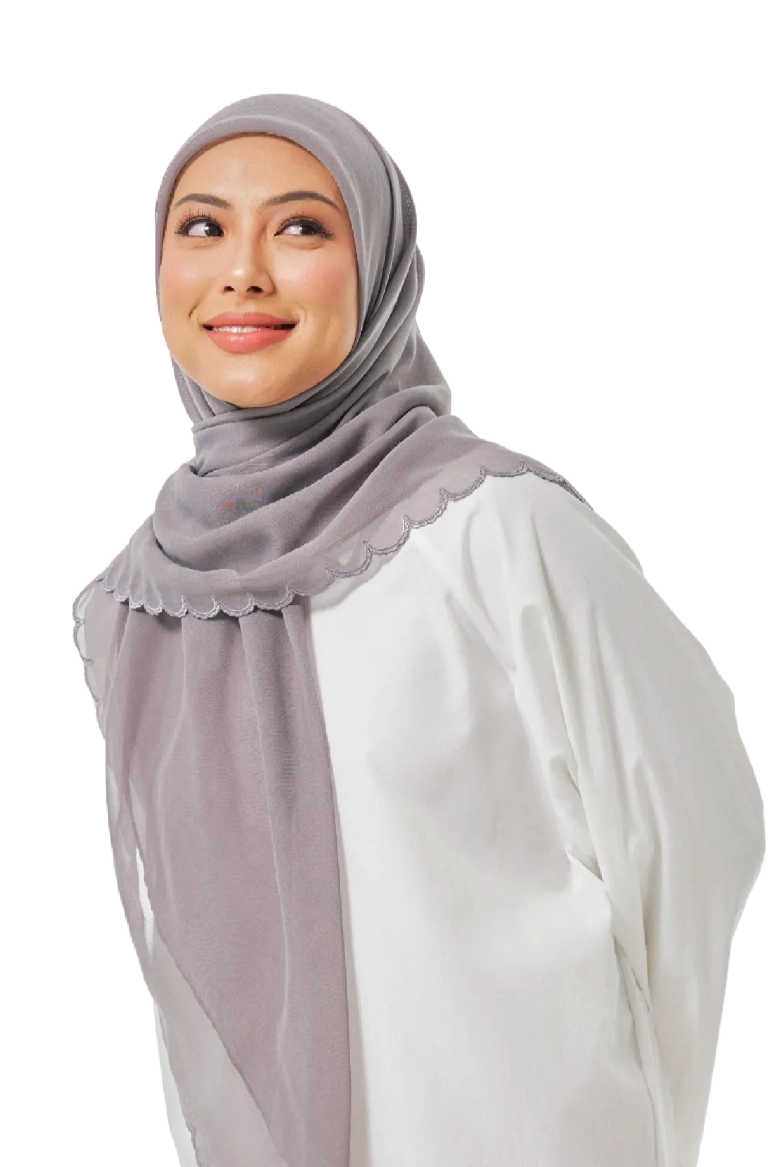 Sulam Cempaka Square in Zink Grey