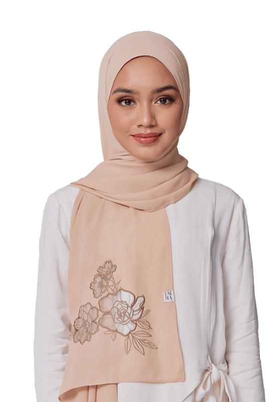 Sulam Kirana Scarf in Cocoa Crème