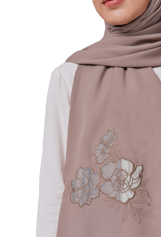 Sulam Kirana Scarf in Soft Beige