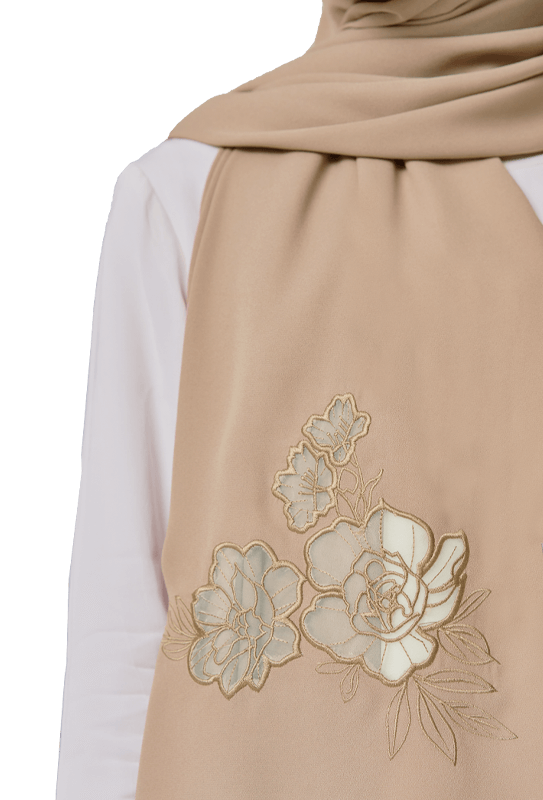 Sulam Kirana Scarf in Soft Walnut