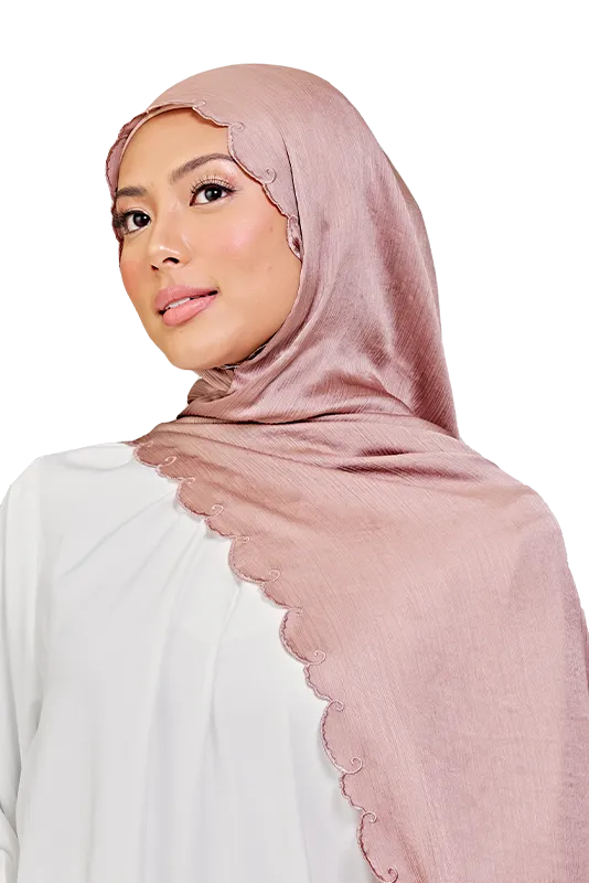 Sulam Melor Scarf in Honey Brown