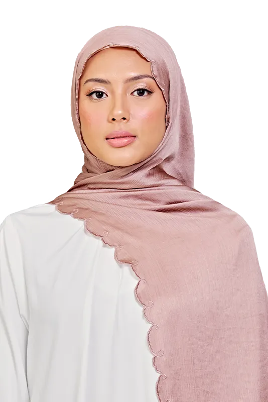 Sulam Melor Scarf in Honey Brown