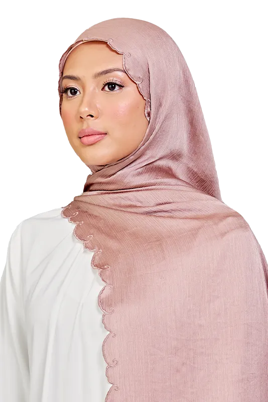 Sulam Melor Scarf in Honey Brown