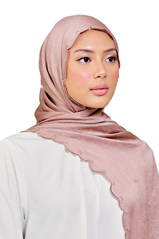 Sulam Melor Scarf in Honey Brown