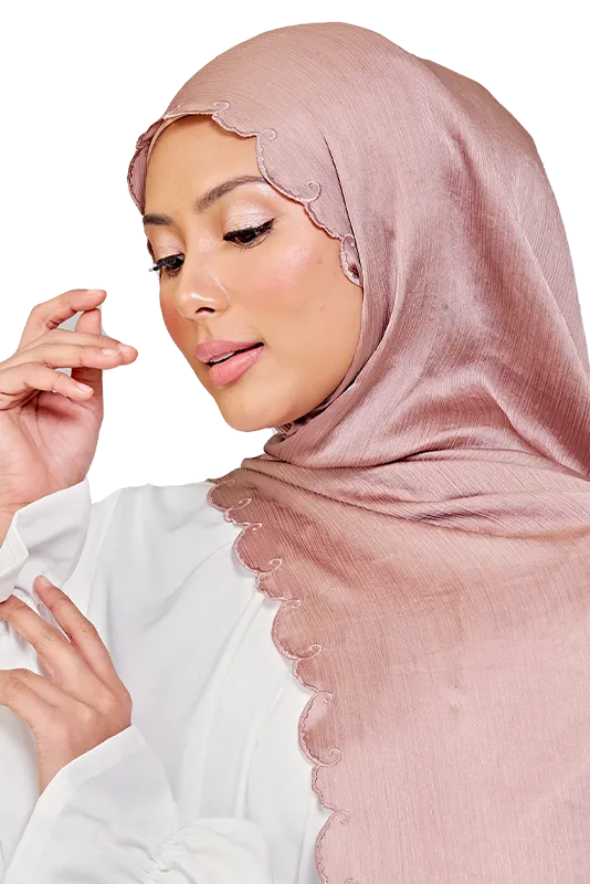 Sulam Melor Scarf in Honey Brown