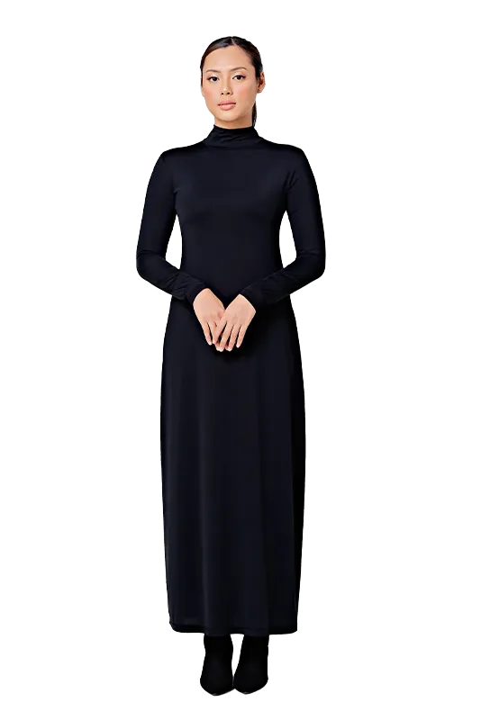 Inner Dress Turtleneck Long Sleeve in Black