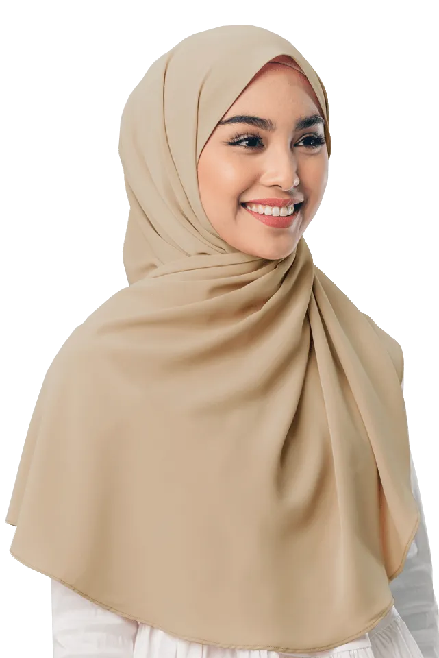 Sofya Half Moon Scarf in Beige