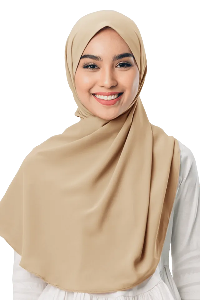 Sofya Half Moon Scarf in Beige