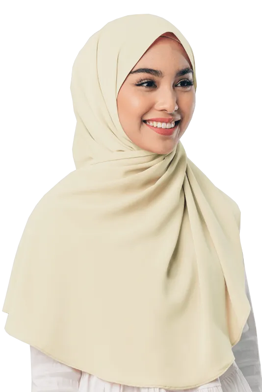Sofya Half Moon Scarf in Cream