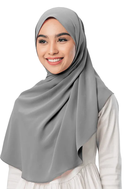 Sofya Half Moon Scarf in Grey