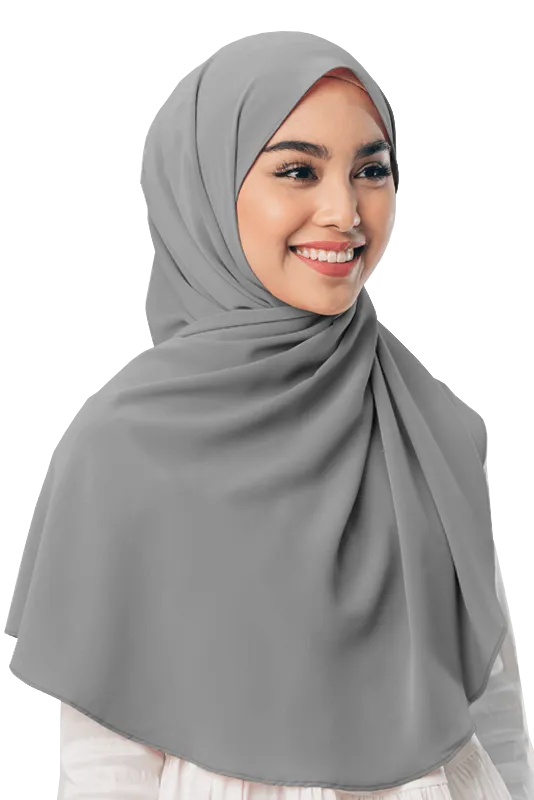 Sofya Half Moon Scarf in Grey