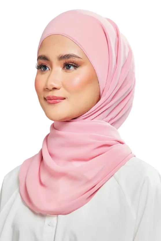Kalsom Light Chiffon Scarf in Blossom Pink