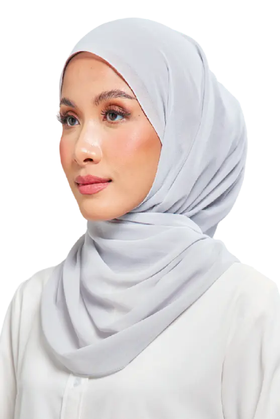 Kalsom Light Chiffon Scarf in Dawn Grey