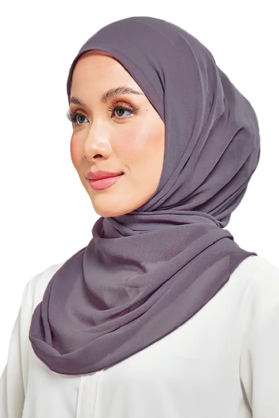 Kalsom Light Chiffon Scarf in Dusk Purple