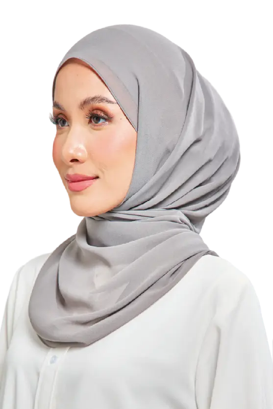 Kalsom Light Chiffon Scarf in Fallen Grey