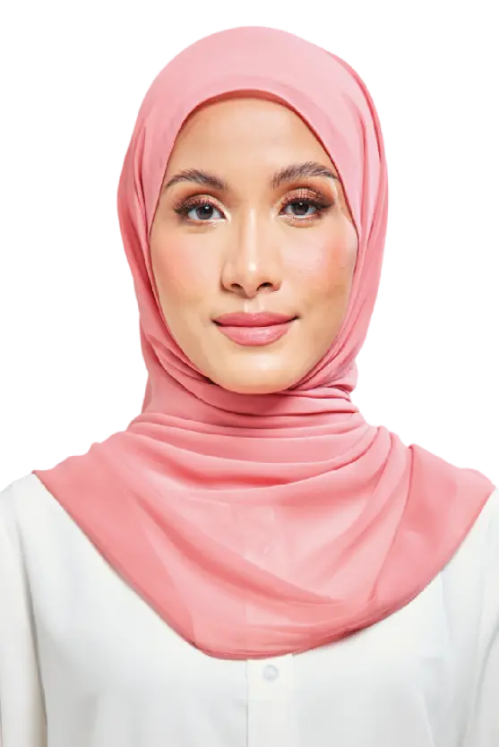Kalsom Light Chiffon Scarf in Rose Pink