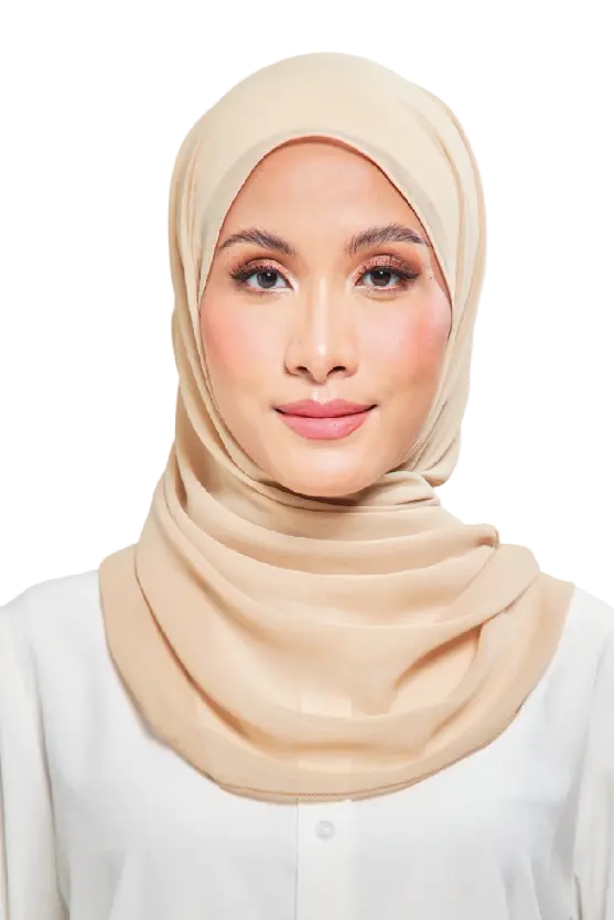 Kalsom Light Chiffon Scarf in Semolina Beige