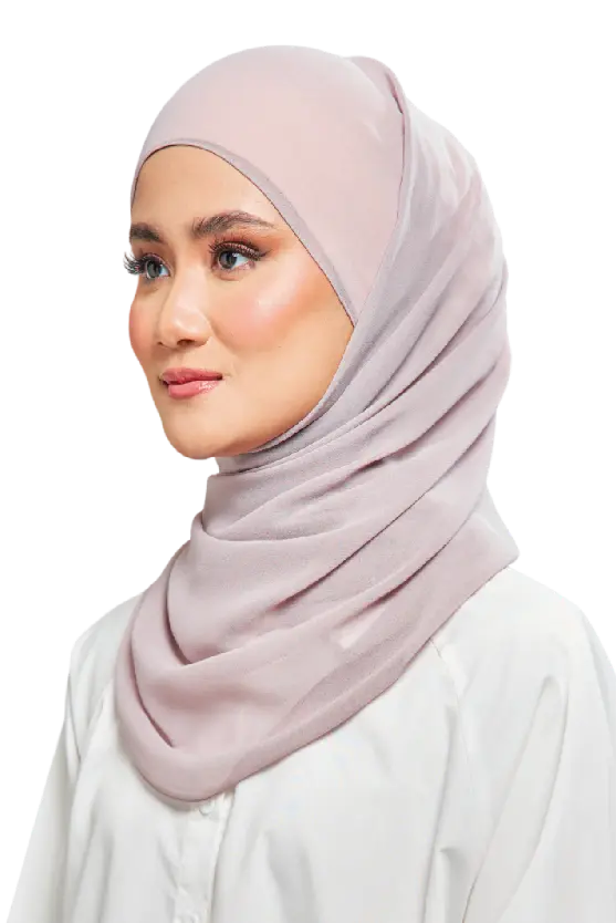 Kalsom Light Chiffon Scarf in Shadow Lilac