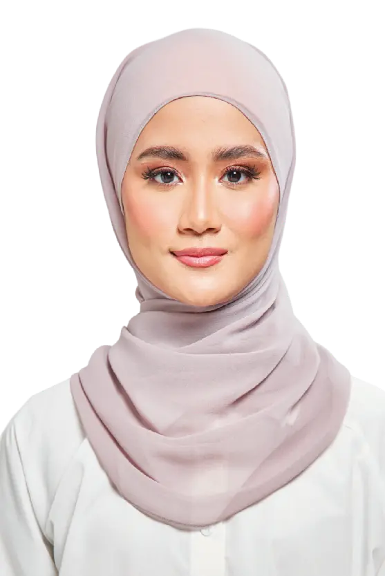 Kalsom Light Chiffon Scarf in Shadow Lilac