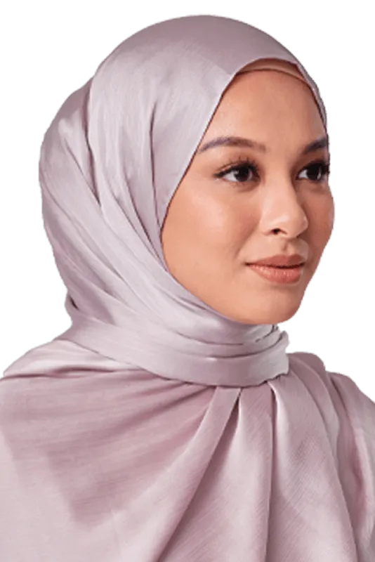 Maya Crinkle Satin Scarf in Dusty Rose