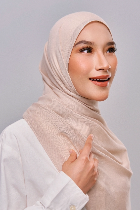 Qadira Rayon Basic Scarf in Bamboo Beige