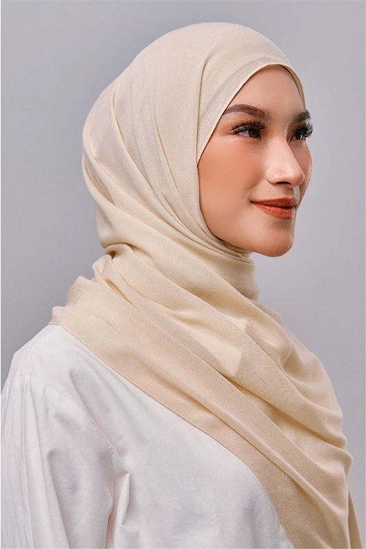 Qadira Rayon Basic Scarf in Limestone Beige