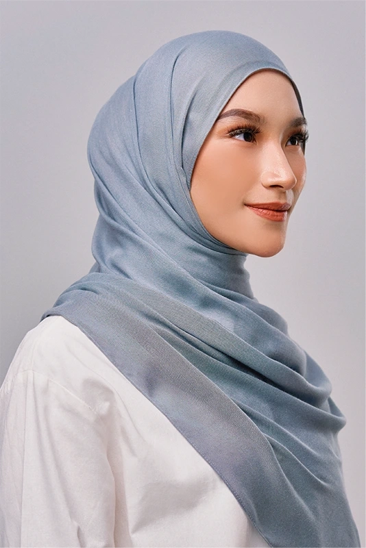 Qadira Rayon Basic Scarf in Monument Blue