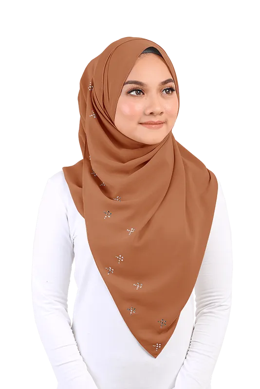 Cahaya Scarf with Swarovski Crystal in Amber