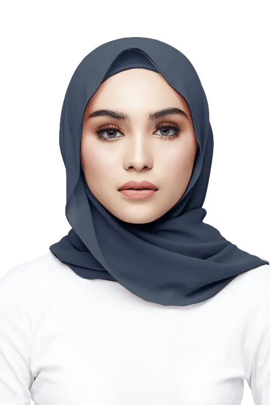 Azra Semi Instant Scarf in Arctic Blue